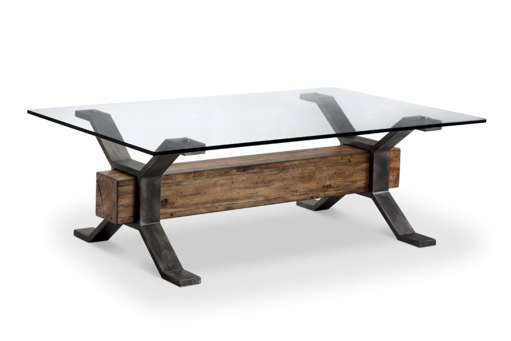 Rustic wood metal and glass cocktail table by arrow furniture. Find out how one piece of furniture can update your entire living room decor.