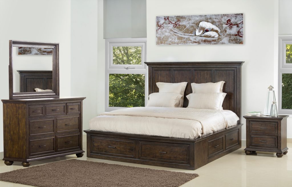 Featuring rustic brown bedroom suite is warm and inviting for any space. Find out what decor trends are in now.