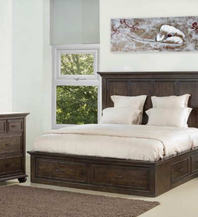 Featuring rustic brown bedroom suite is warm and inviting for any space. Find out what decor trends are in now.