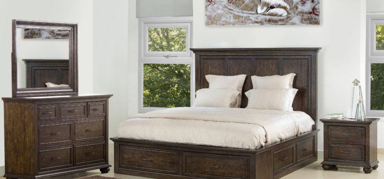 Featuring rustic brown bedroom suite is warm and inviting for any space. Find out what decor trends are in now.