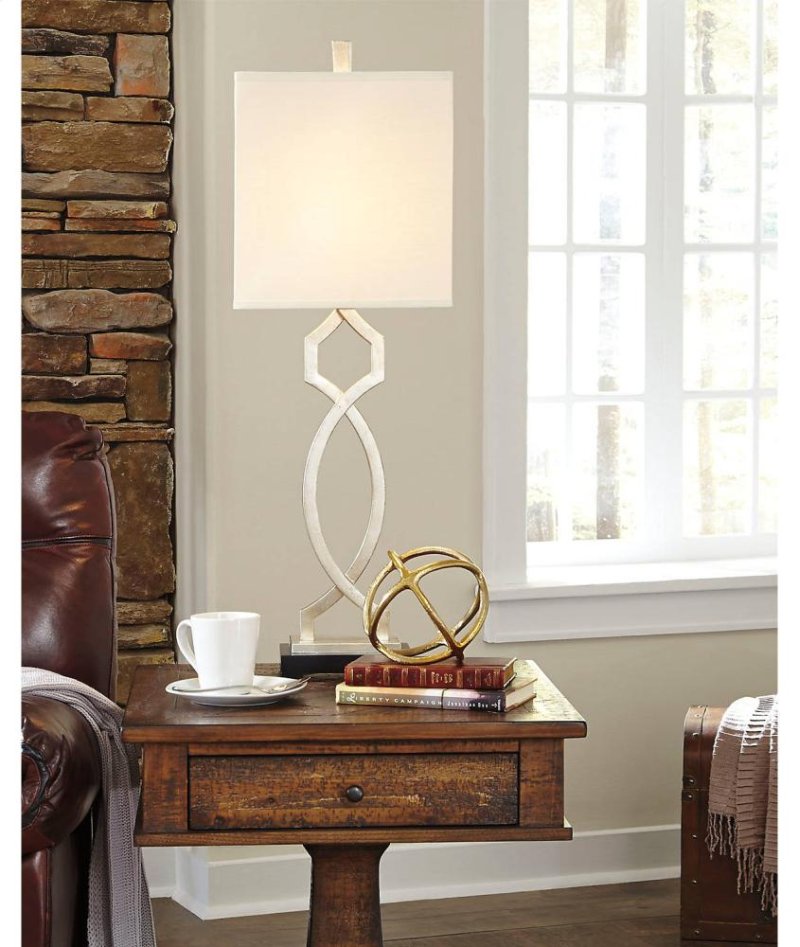 Traditional Silver Leaf Table Lamp - Image 2