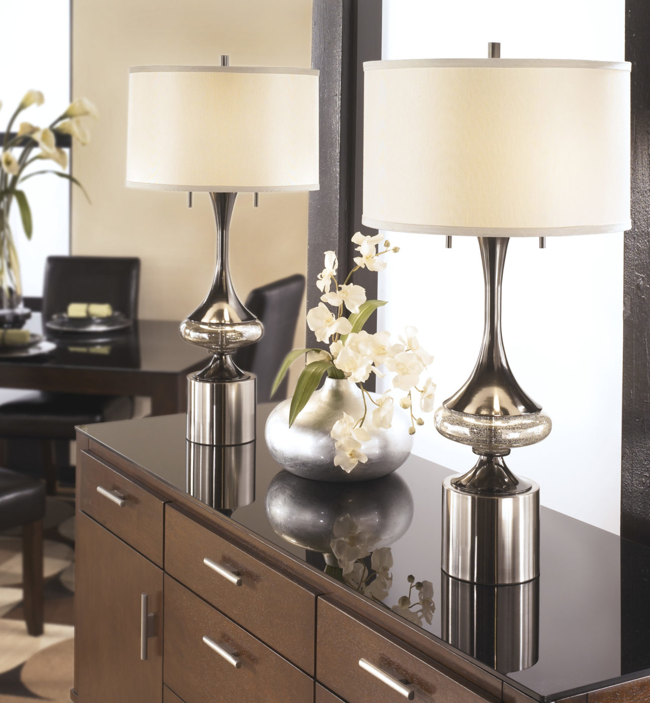 Contemporary Gunmetal Table Lamp - Image 2