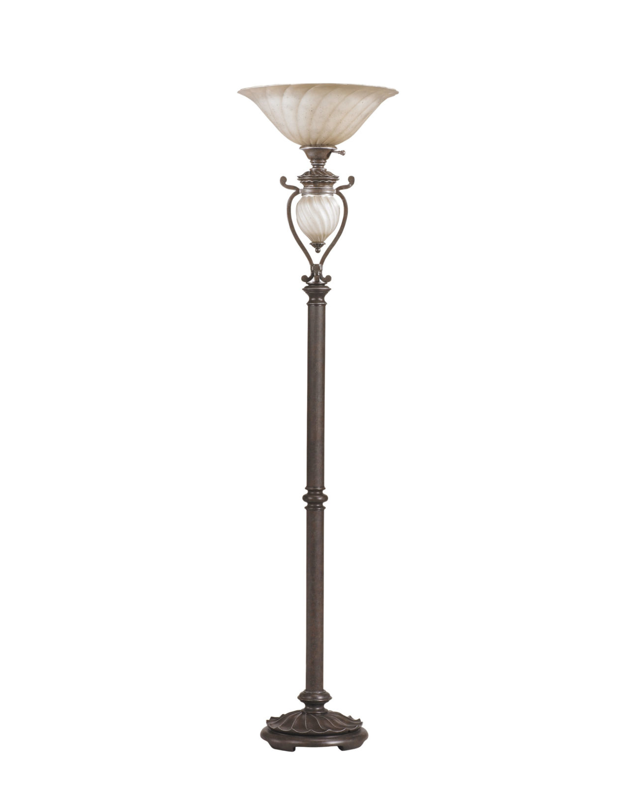 Traditional Aged Glass Floor Lamp