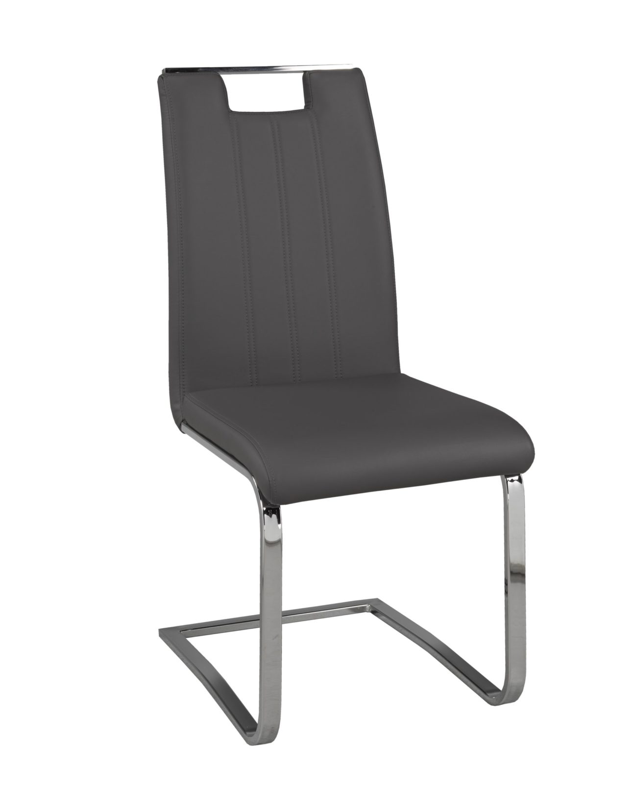 Modern Grey & Chrome Top Dining Chair