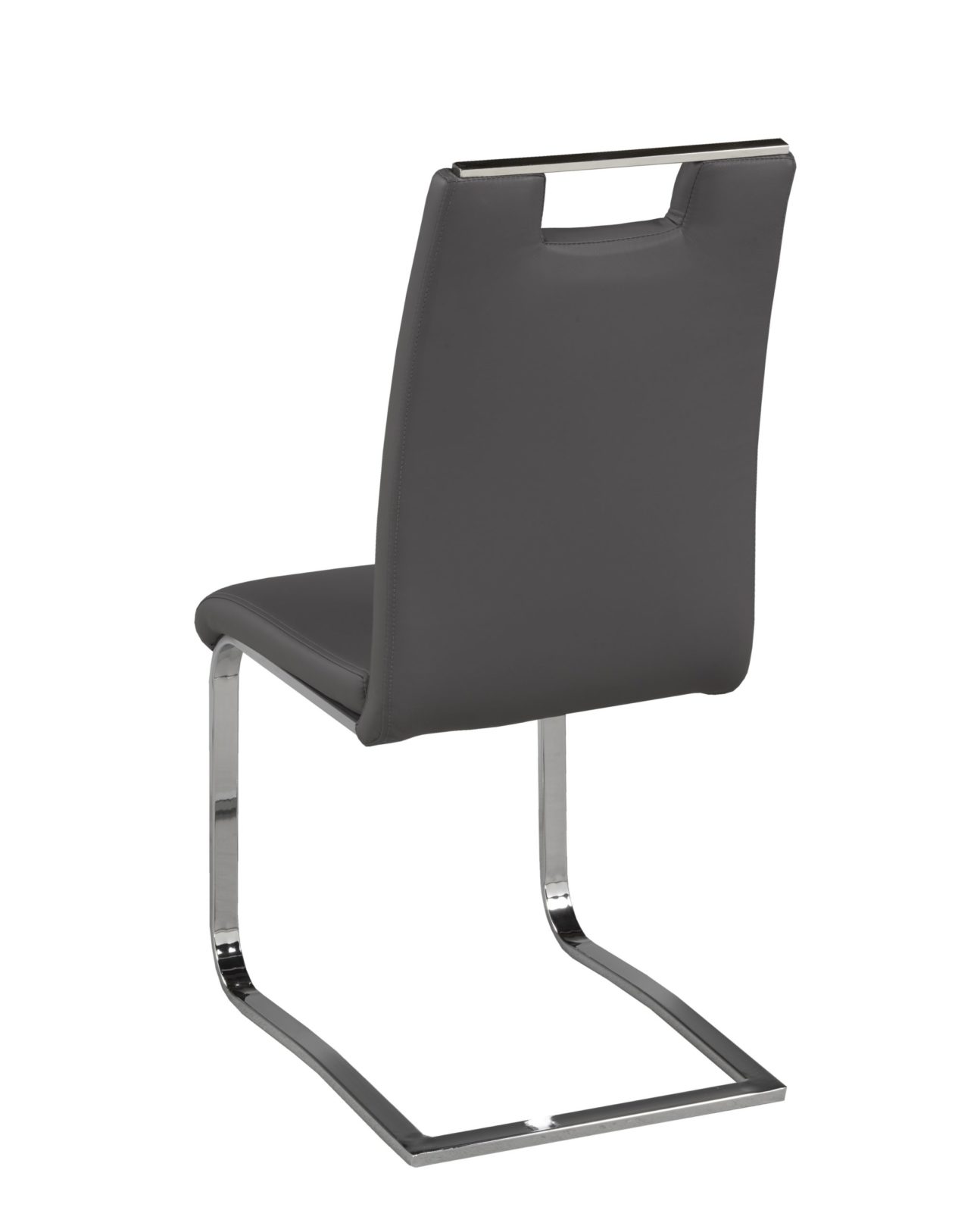Modern Grey & Chrome Top Dining Chair - Image 2