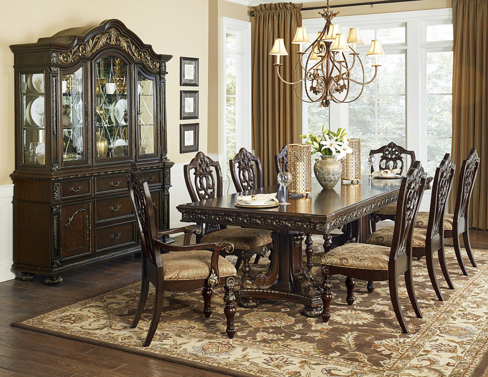Traditional Dark Cherry Dining Room - Arrow Furniture