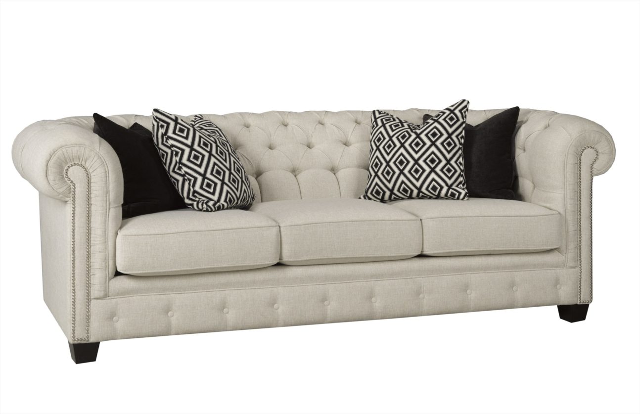 Transitional Tufted Light Beige Living Room - Image 2