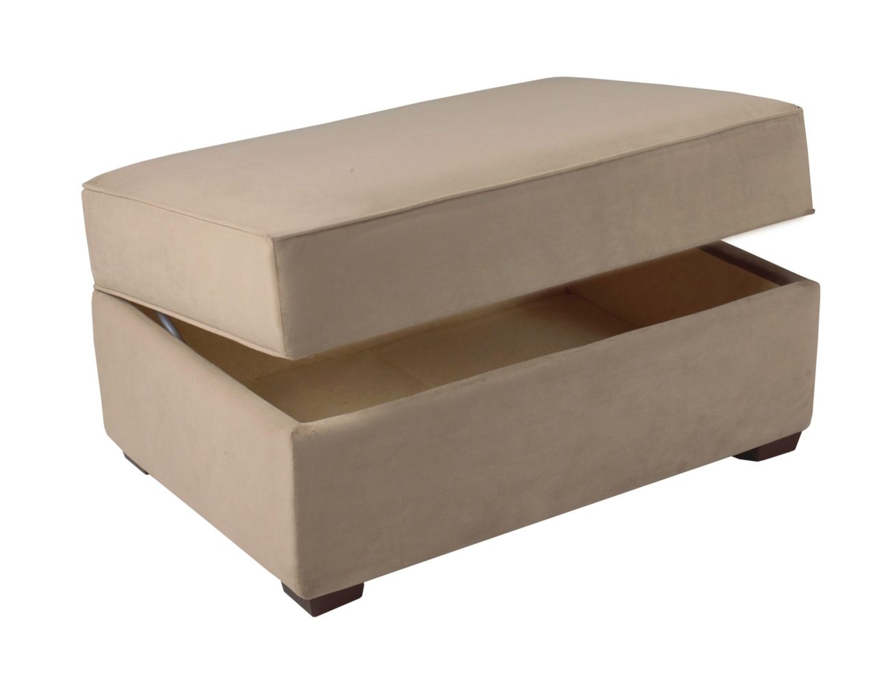 Contemporary Microfiber Storage Ottoman