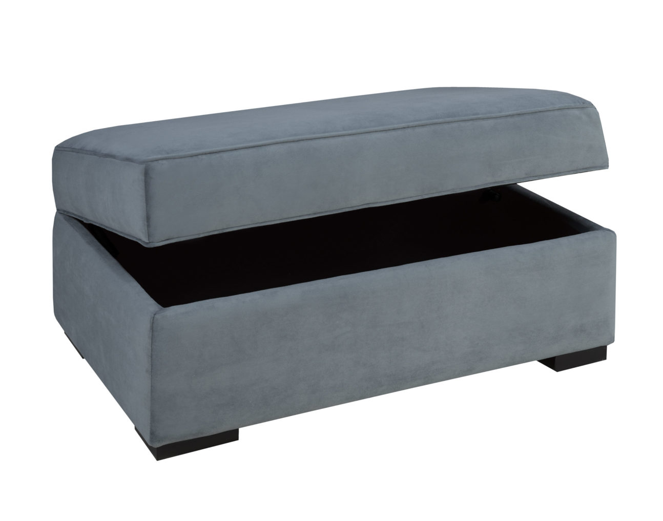 Slate Microfiber Storage Ottoman