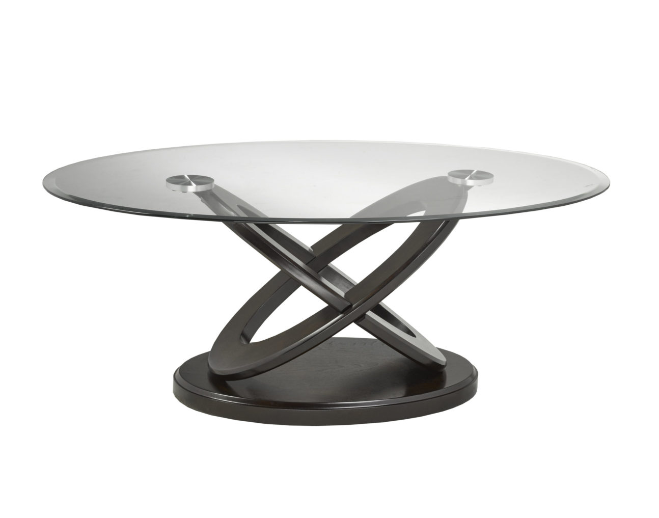 Modern Espresso and Glass Occasional Tables