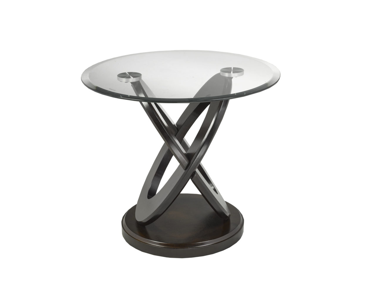 Modern Espresso and Glass Occasional Tables - Image 2