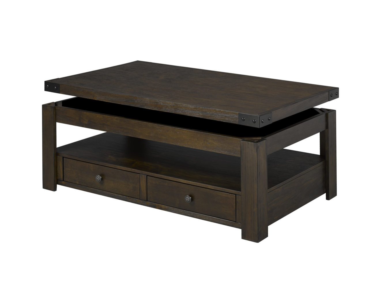 Rustic Walnut Lift Top Occasional Tables
