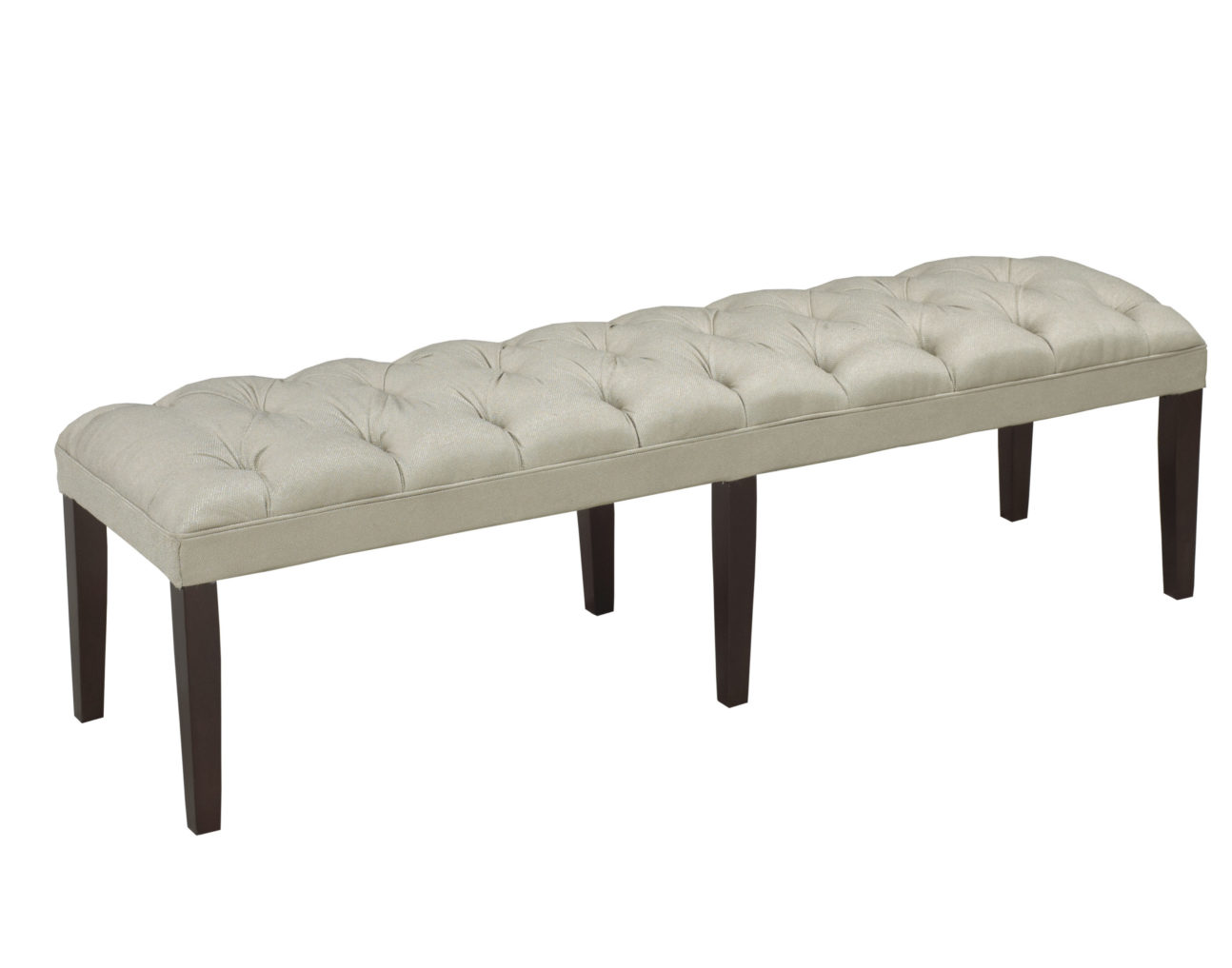 Transitional Tufted Silver Bench