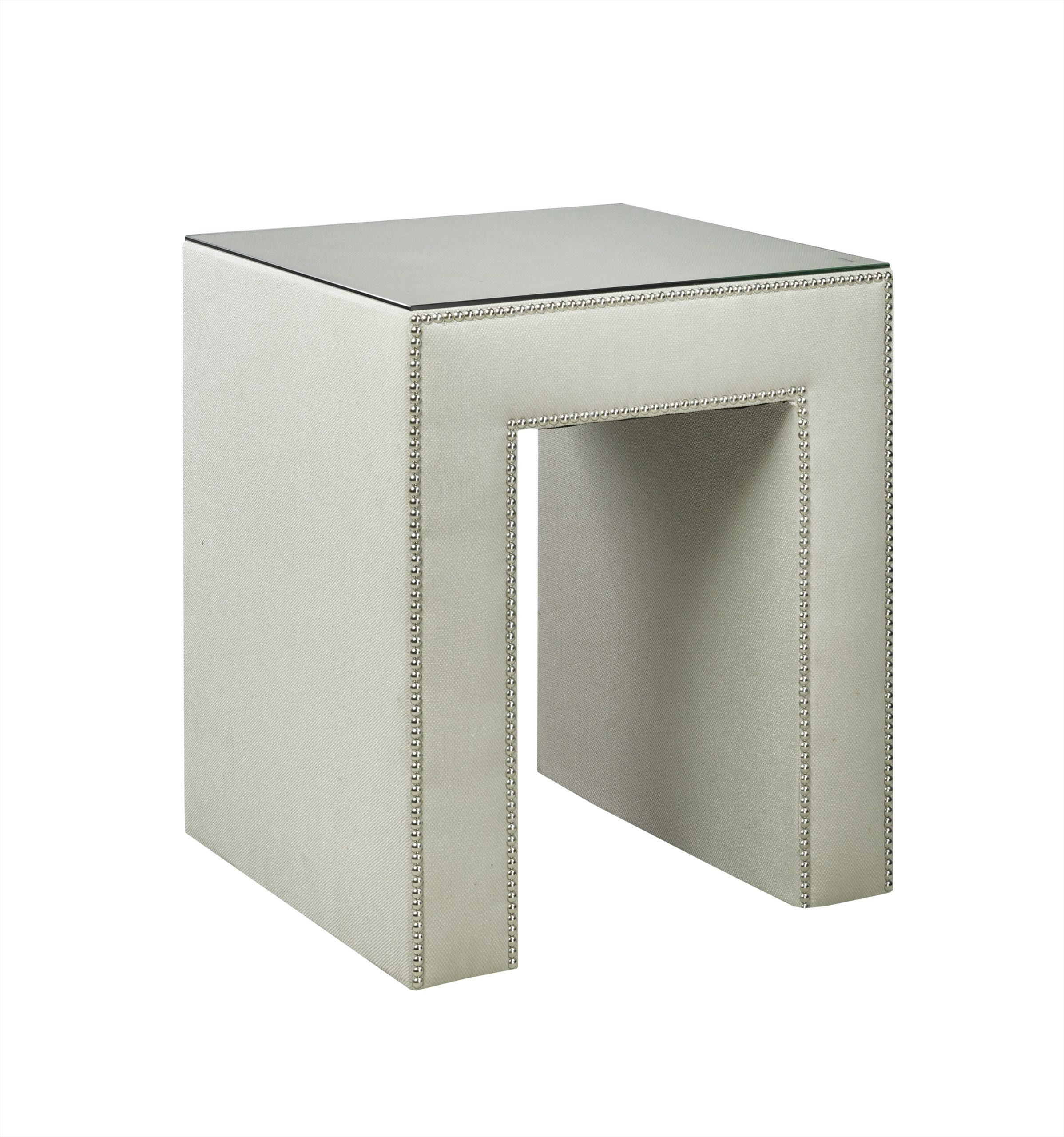 Transitional Silver Upholstered End Table Arrow Furniture