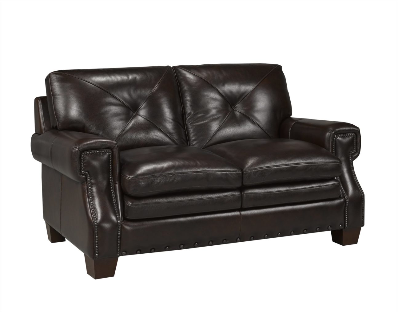 Transitional Dark Brown Leather Living Room - Image 4