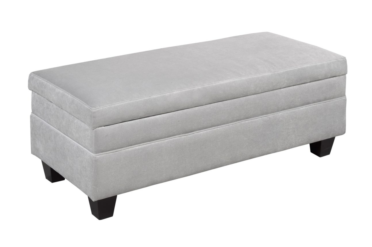 Contemporary Grey Storage Bench - Image 2