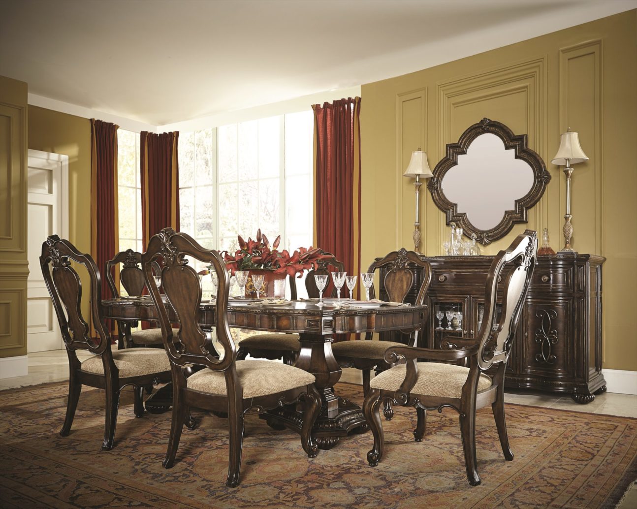 Traditional Dark Cherry Dining Room Arrow Furniture