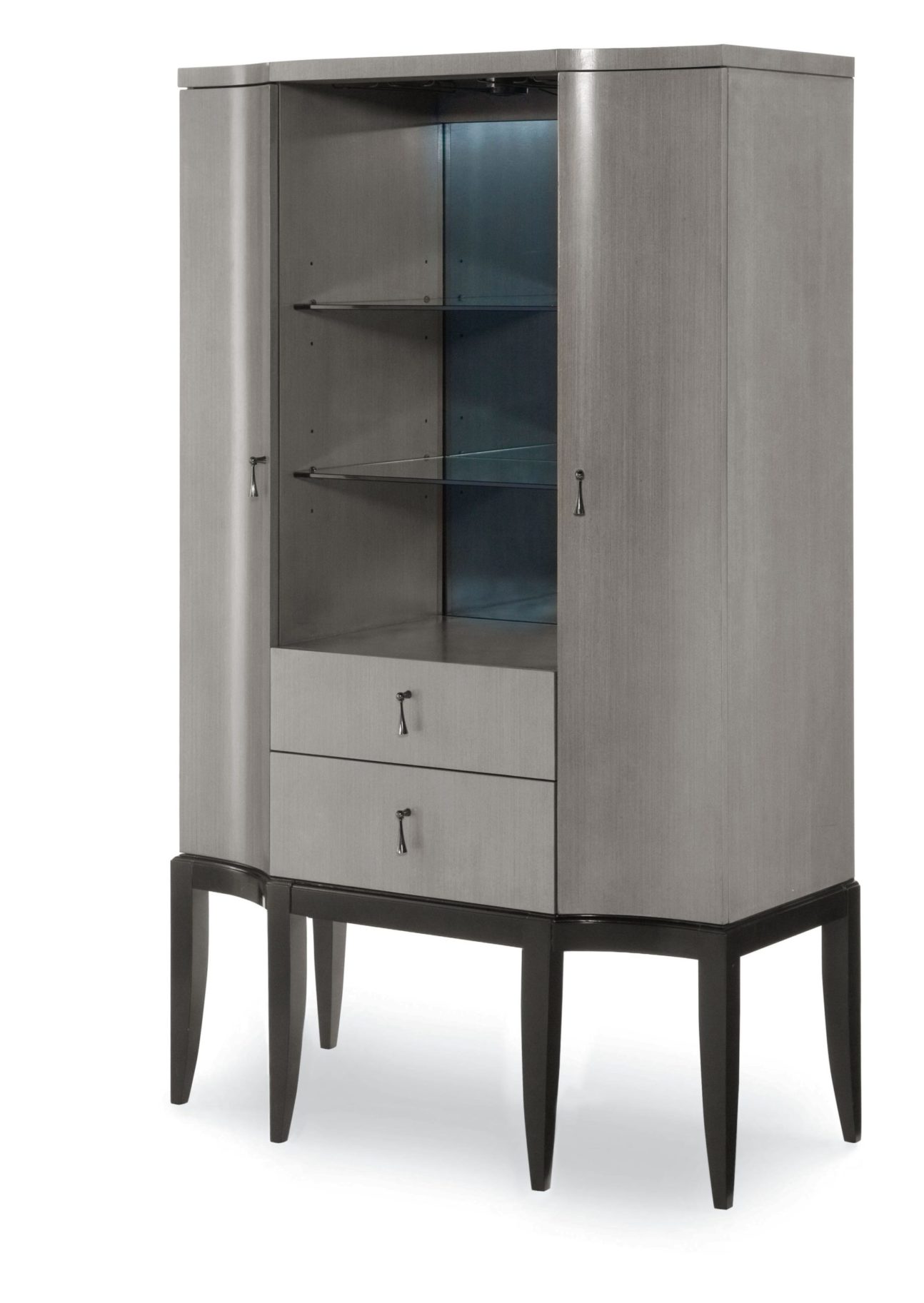 Transitional Platinum Bar Cabinet