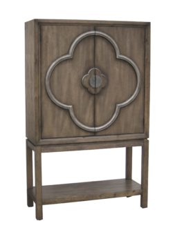 Weathered Oak Wine Cabinet