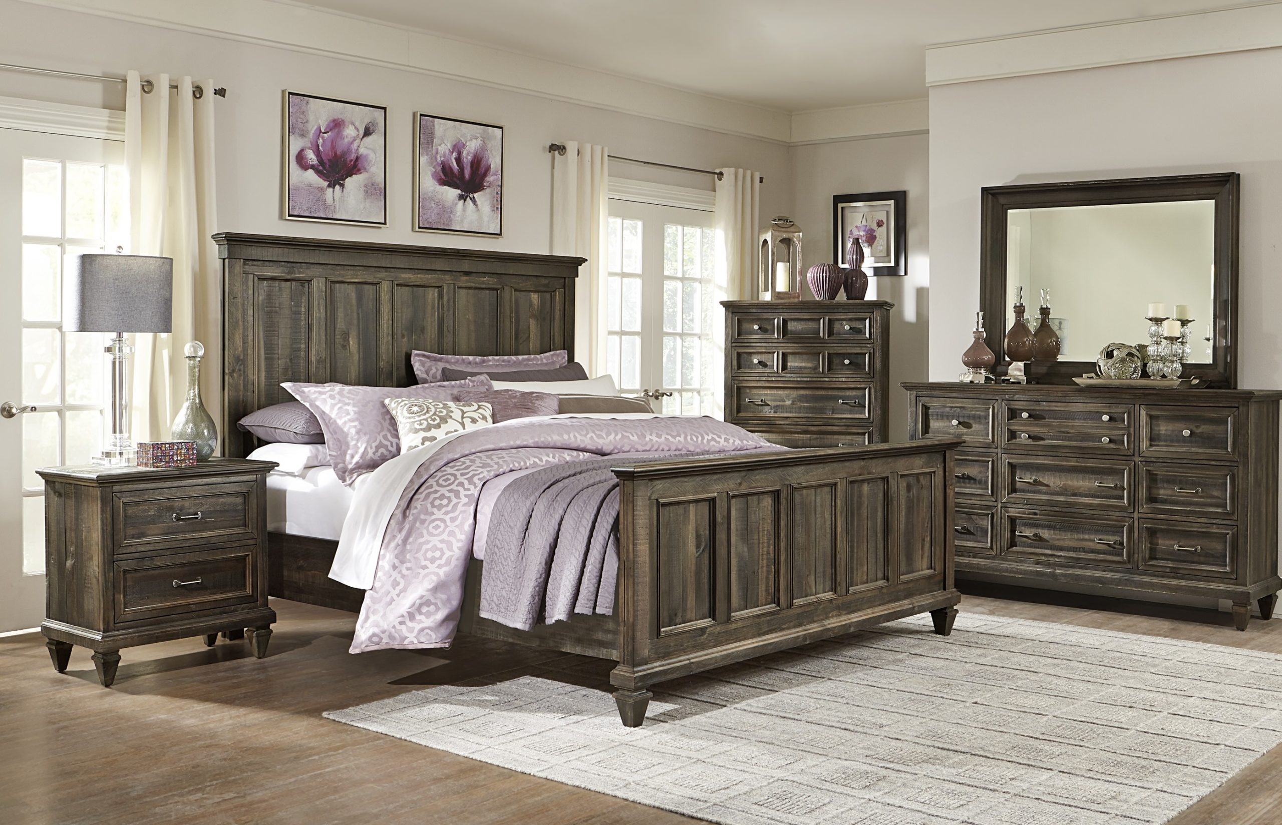 modern weathered bedroom furniture set