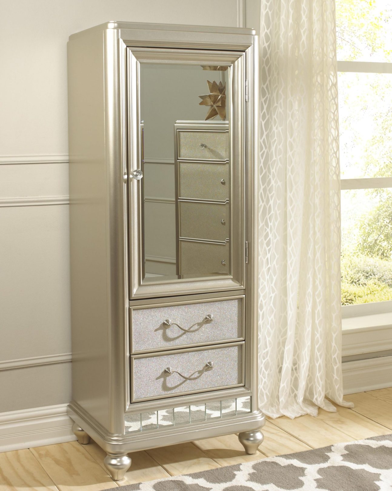Transitional Champagne Silver Youth Bedroom - Image 4