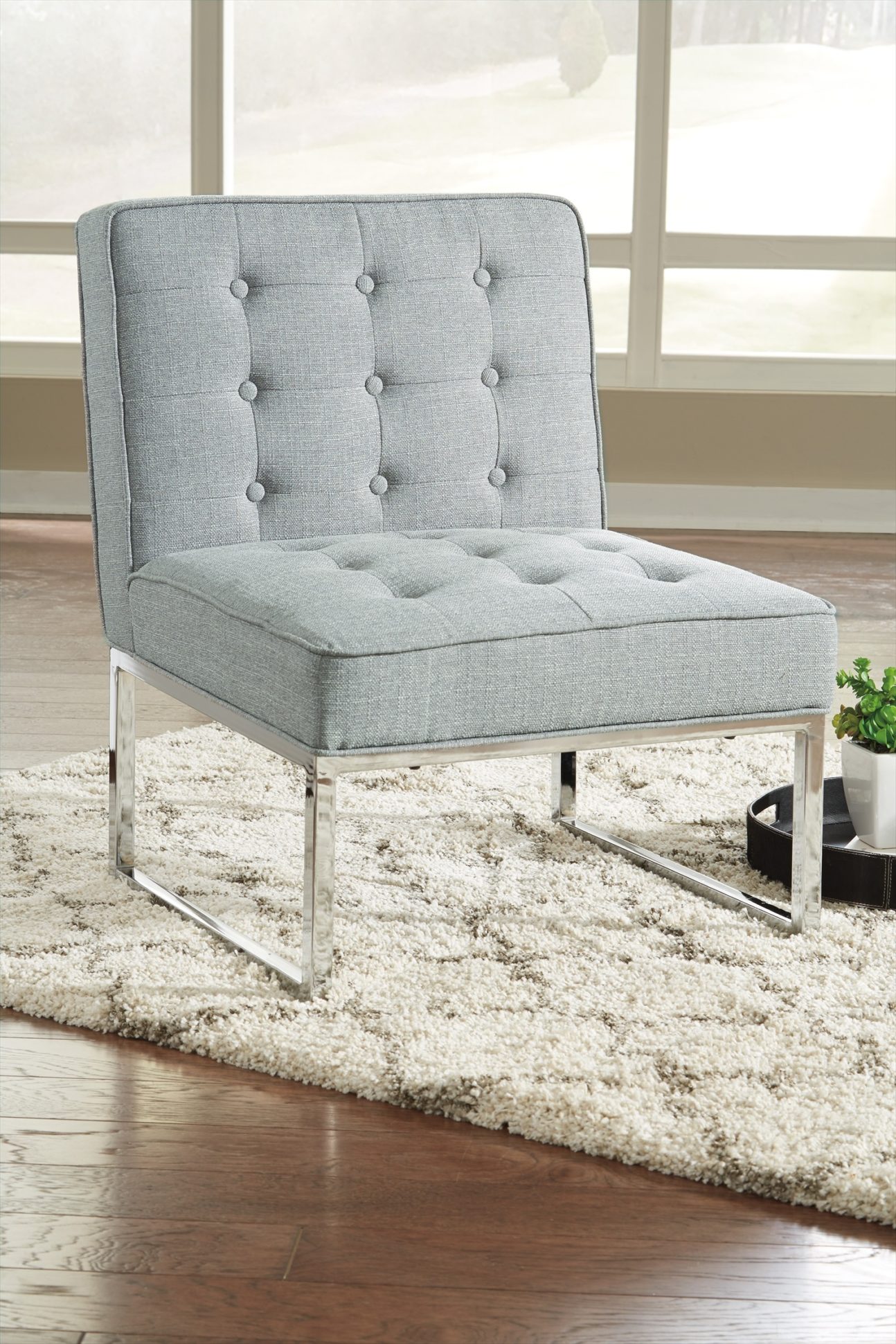 Contemporary Grey Accent Chair - Image 2