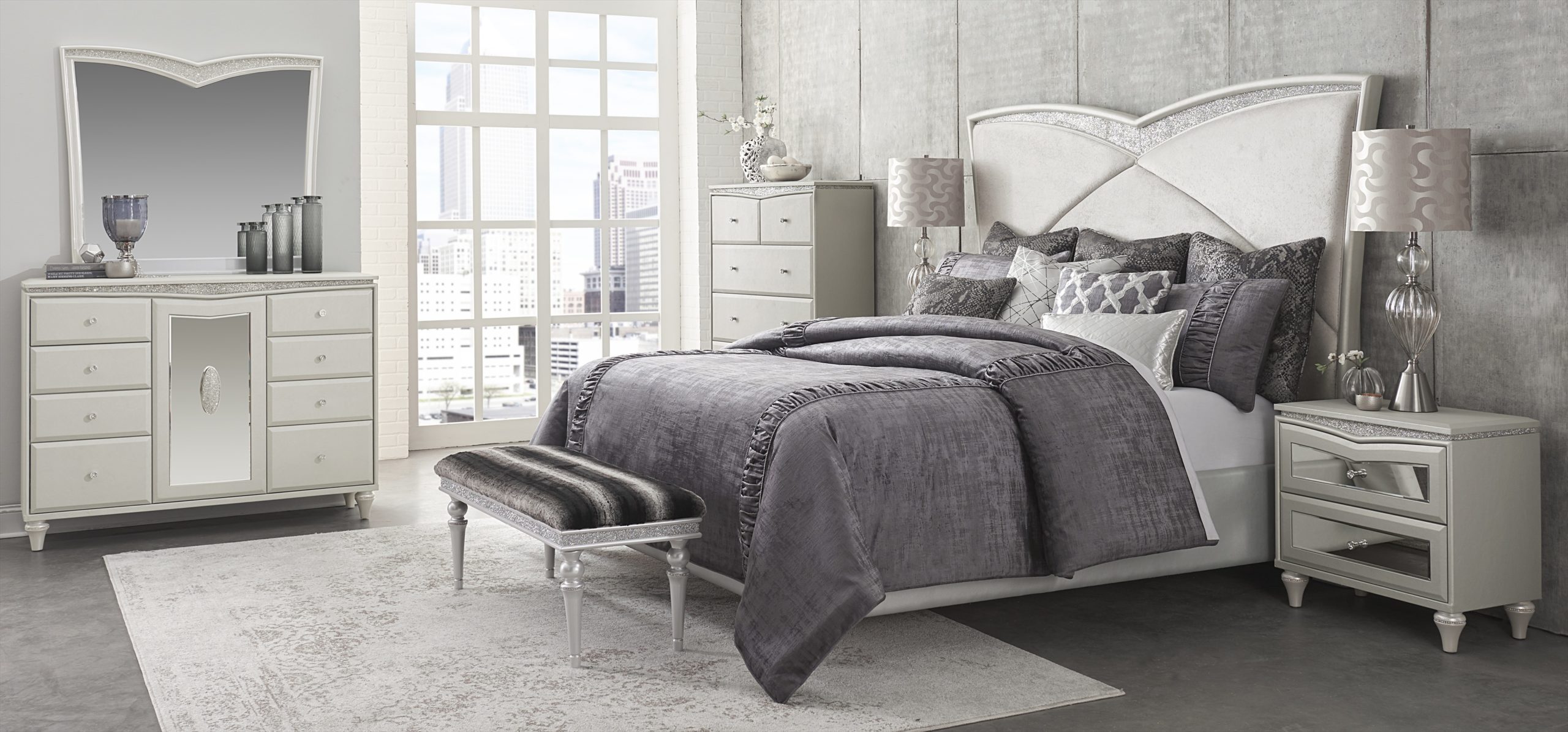 contemporary silver set bedroom furniture