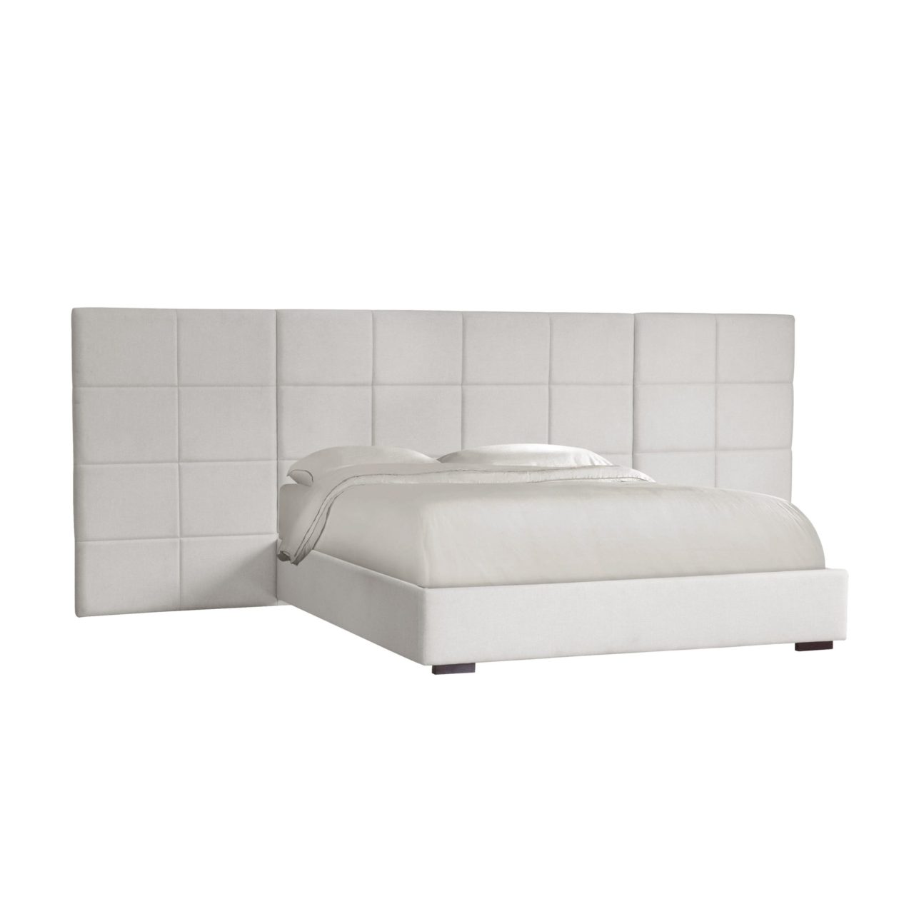 Modern Cream Linen Upholstered Wall Bed - Image 3