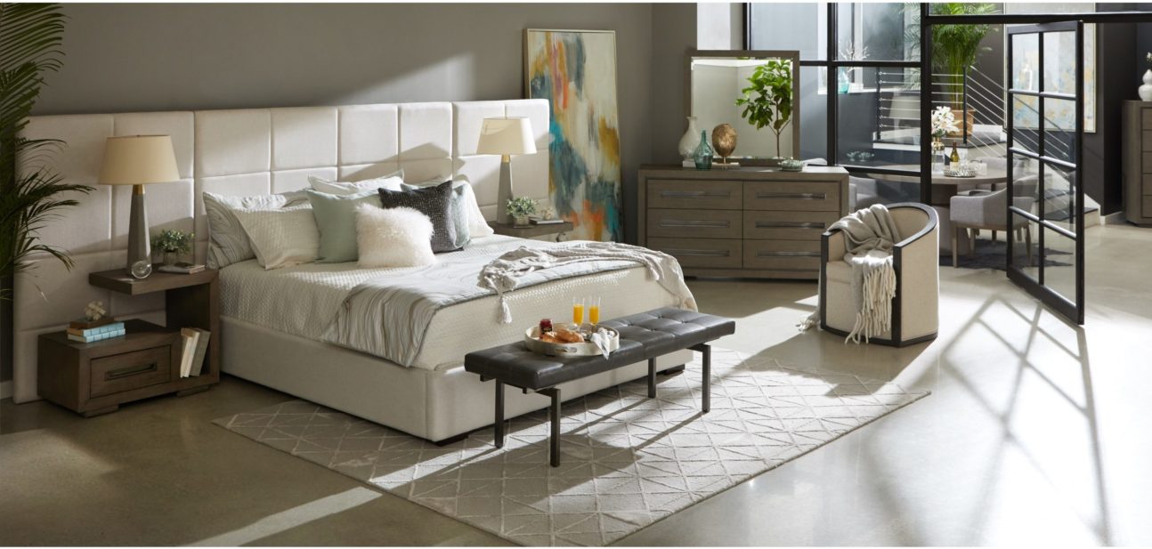 Modern Cream Linen Upholstered Wall Bed
