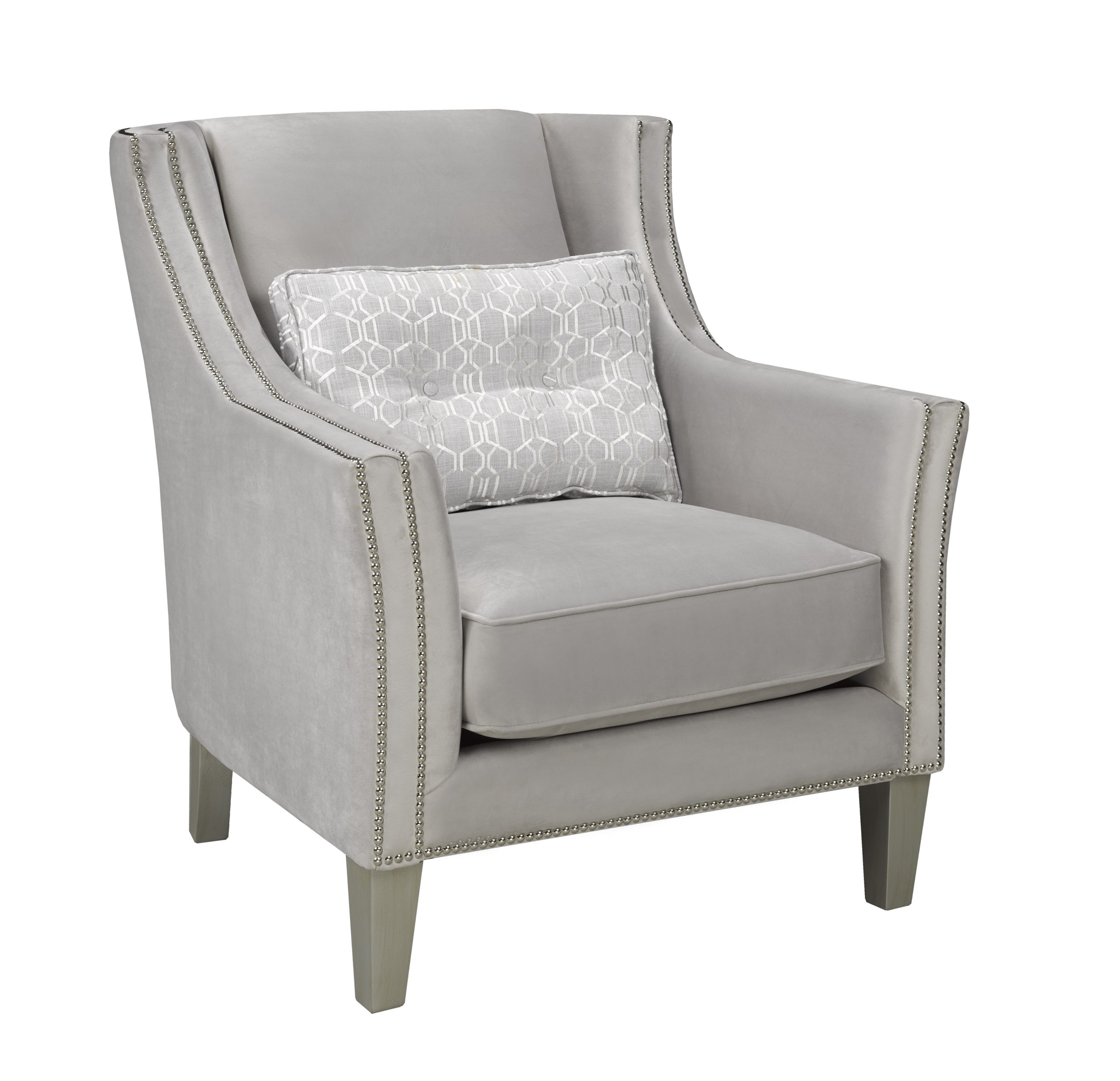Grey Velvet Studded Chair 2 Scaled 1 