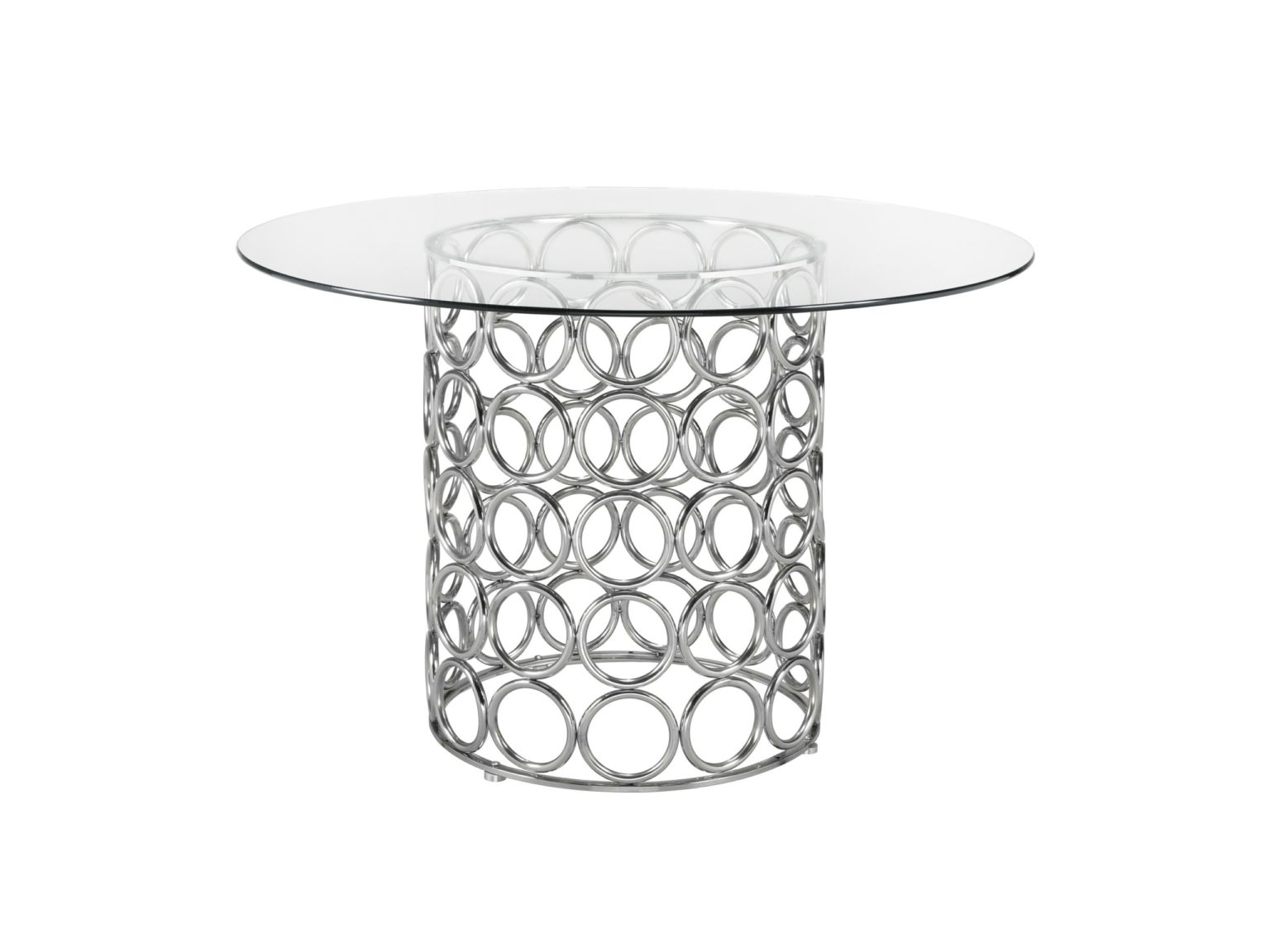 Modern Circular Chrome Dining Table Arrow Furniture