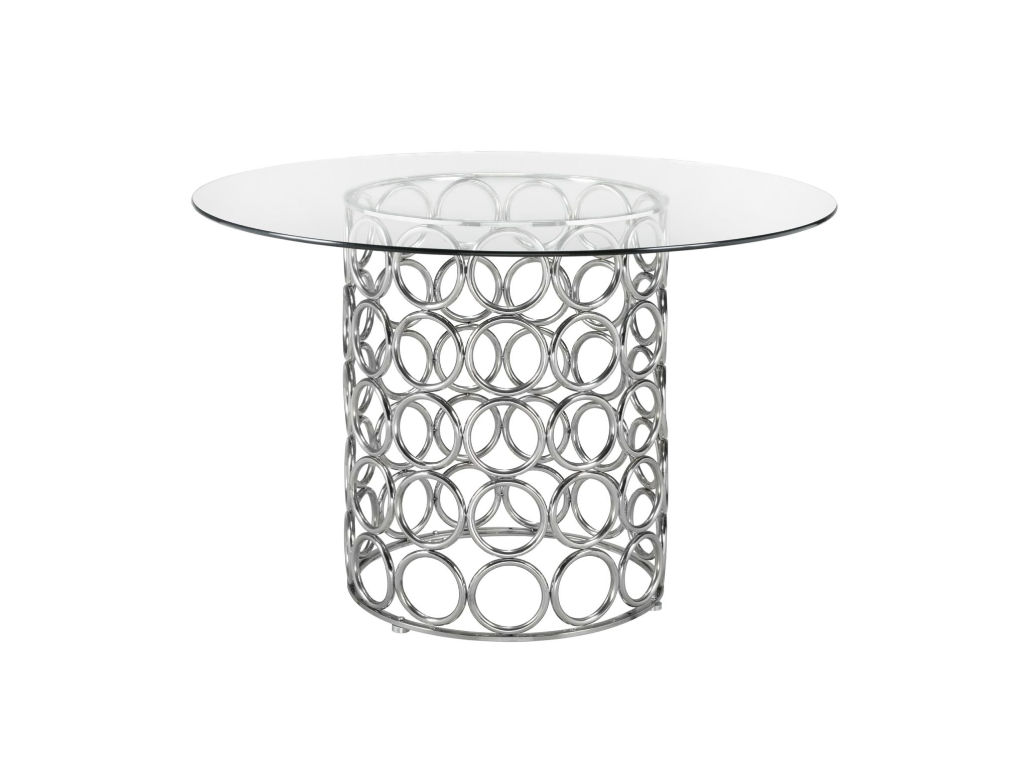 Modern Circular Chrome Dining Table Arrow Furniture