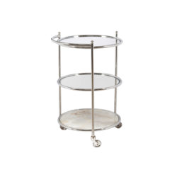 Modern Glass and Chrome Serving Cart
