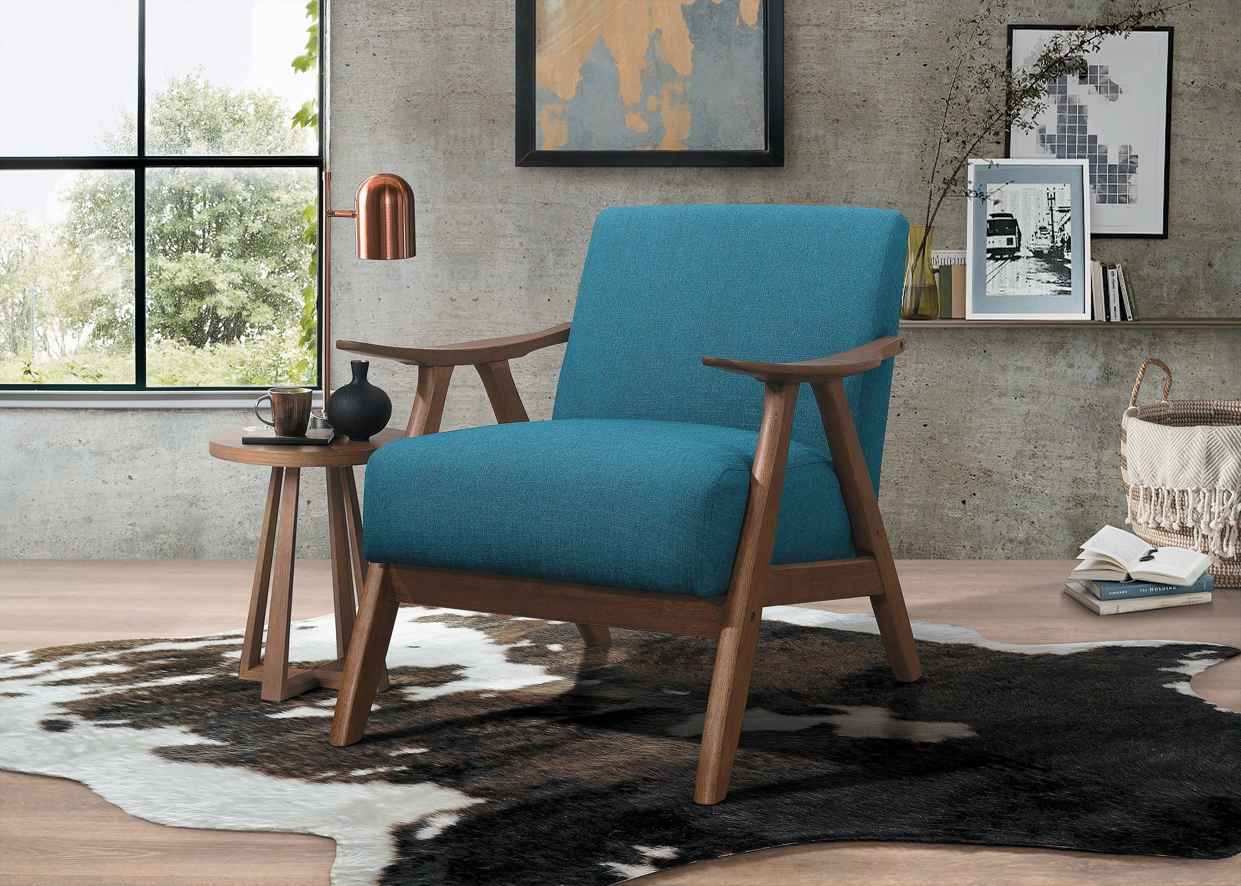 Retro Blue Accent Chair Arrow Furniture