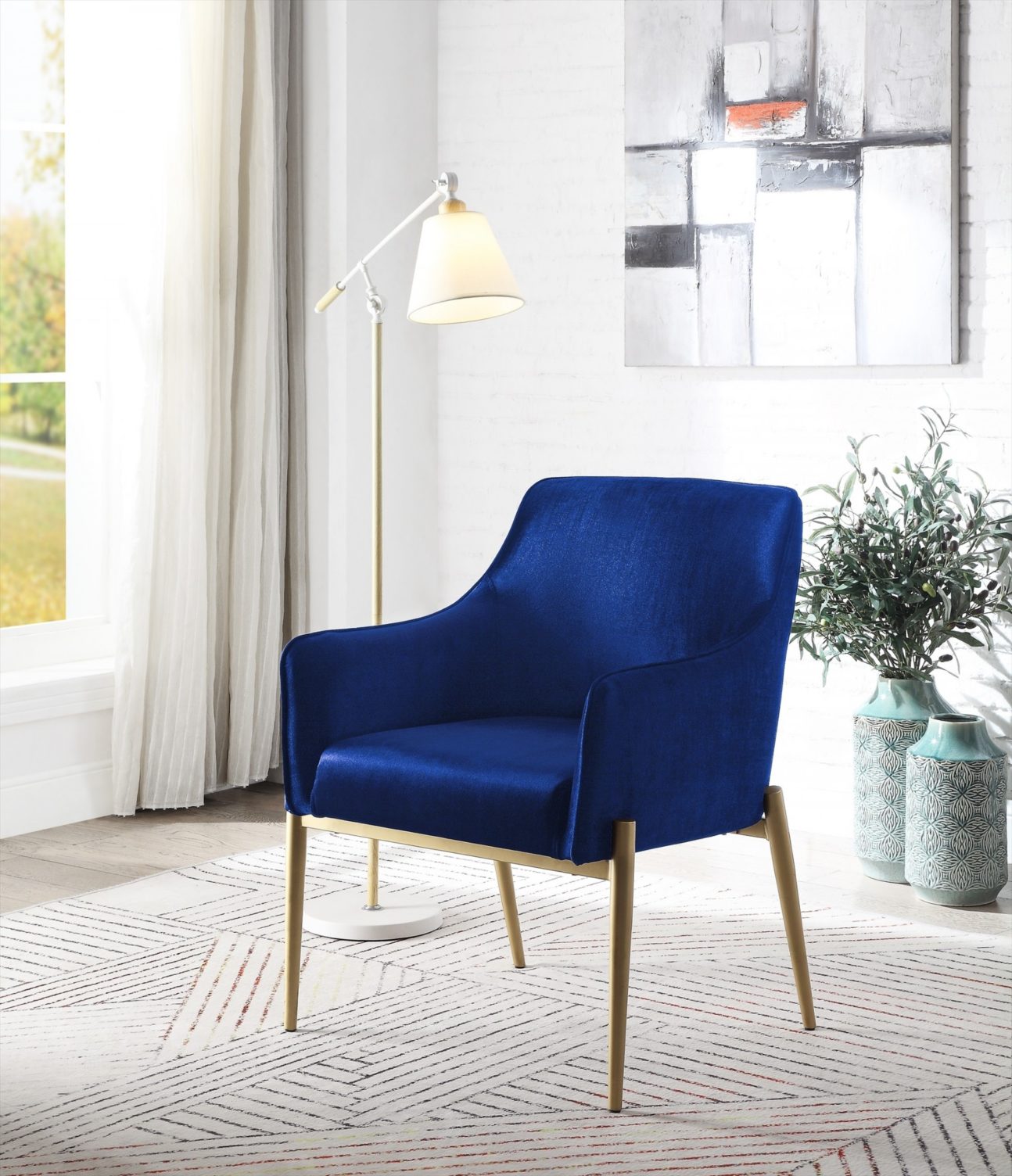 MODERN NAVY ACCENT CHAIR - Image 3