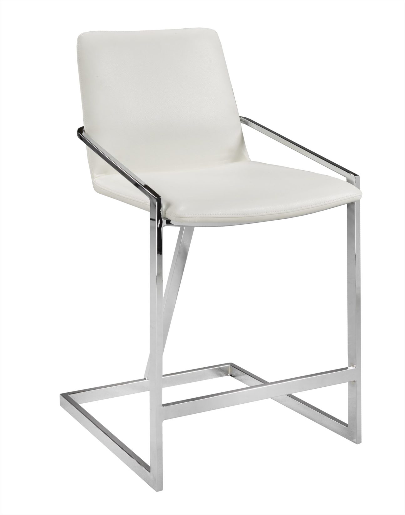 Modern White and Chrome Counter Chair