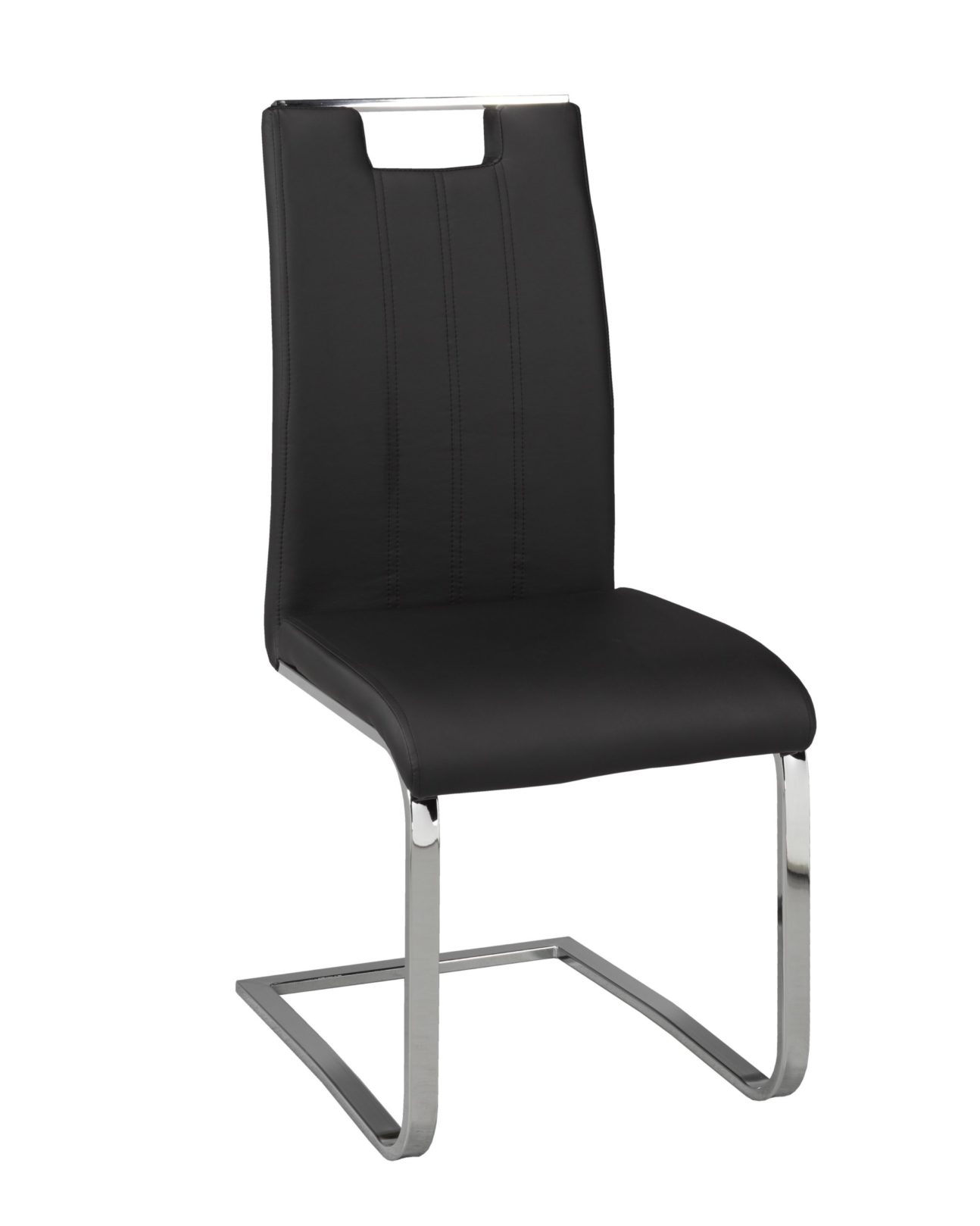 Modern Black & Chrome Top Dining Chair