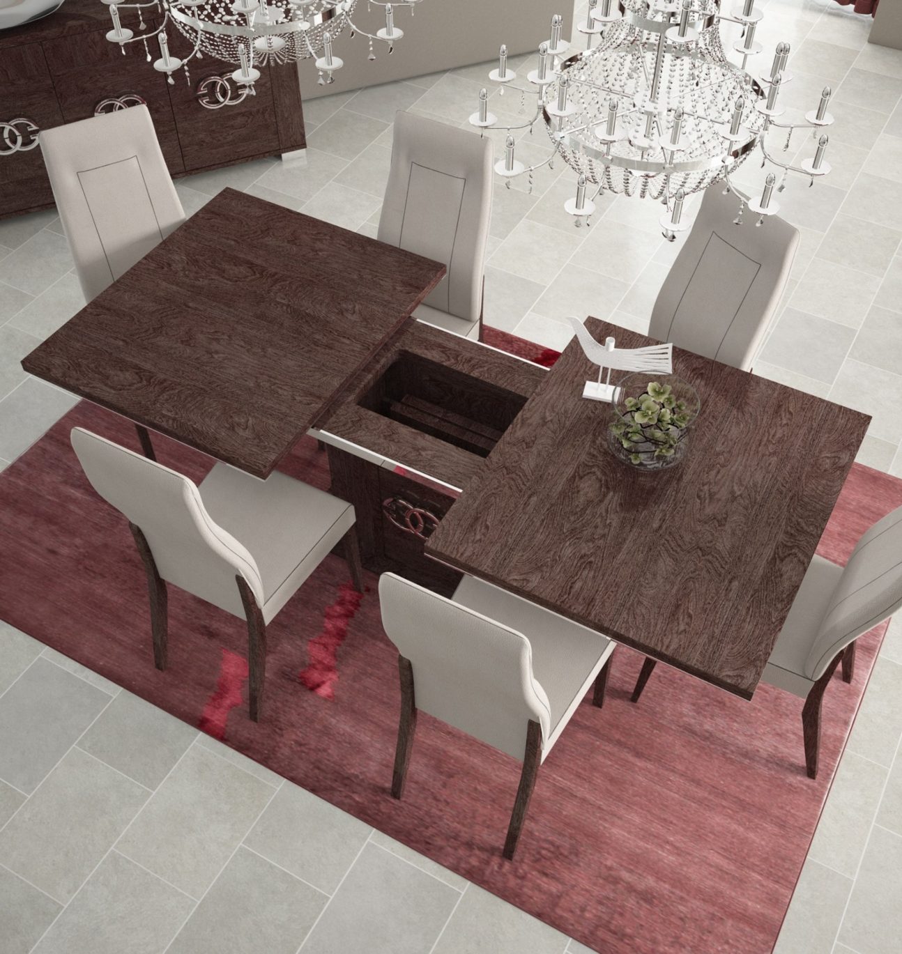 CONTEMPORARY BROWN LACQUER DINING ROOM - MADE IN ITALY! - Image 3