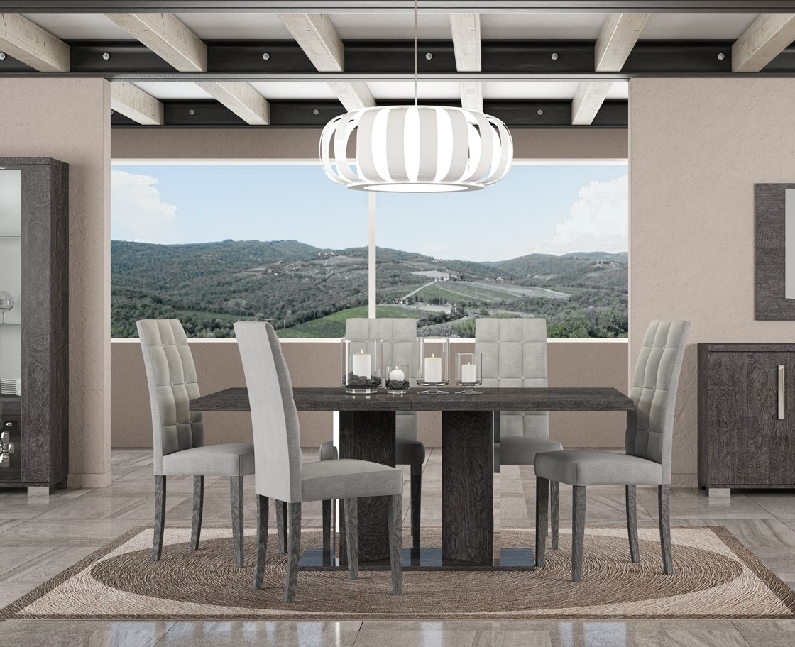 Grey lacquer dining table deals