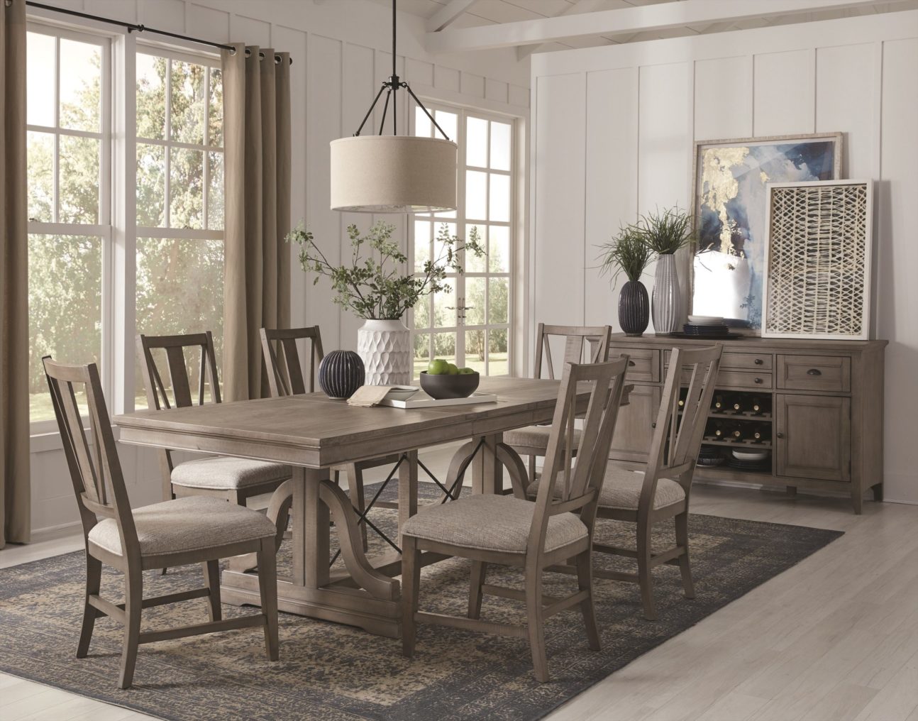 RUSTIC DOVETAIL GREY DINING ROOM