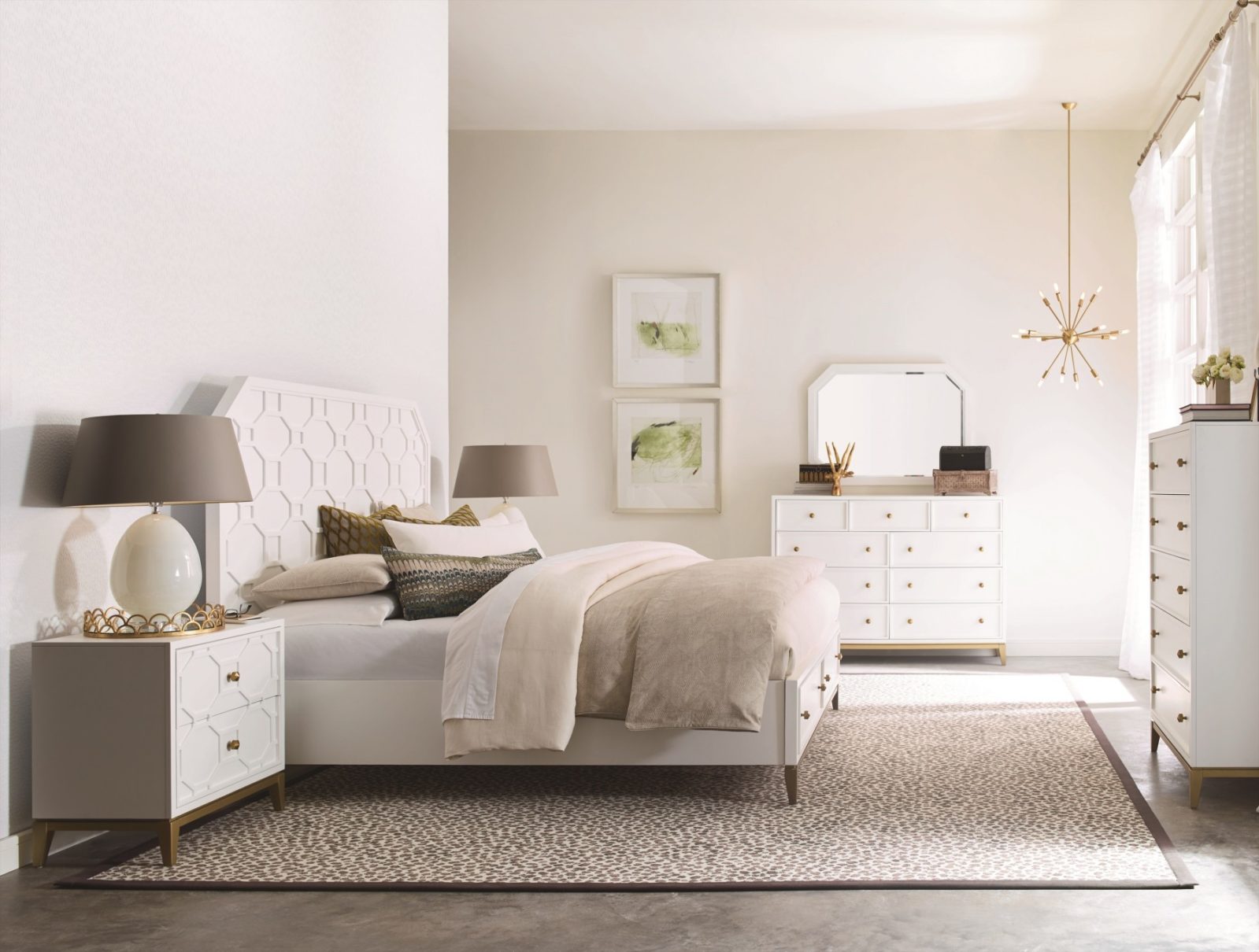 MODERN WHITE AND GOLD BEDROOM | Arrow Furniture