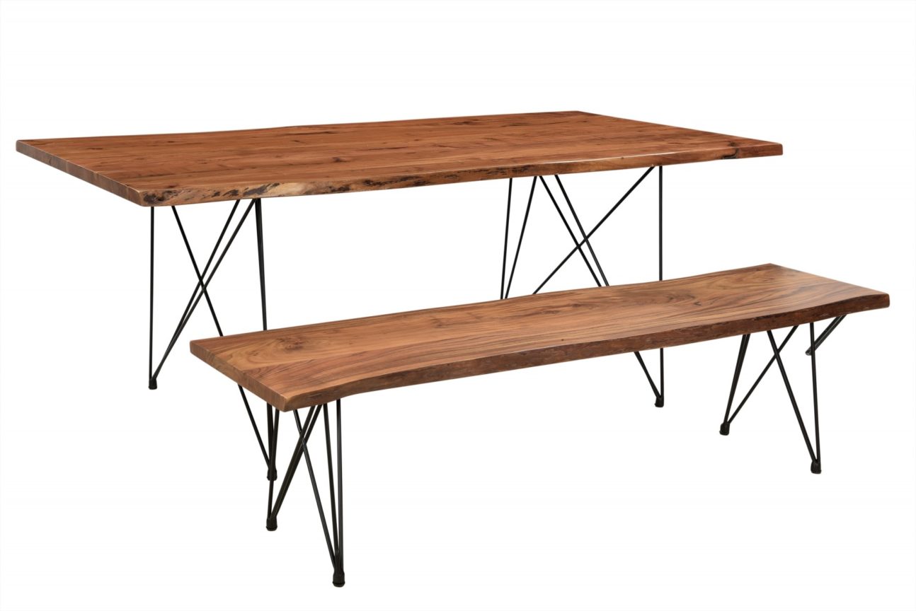RUSTIC LIVE EDGE SHESHAM WOOD DINING ROOM