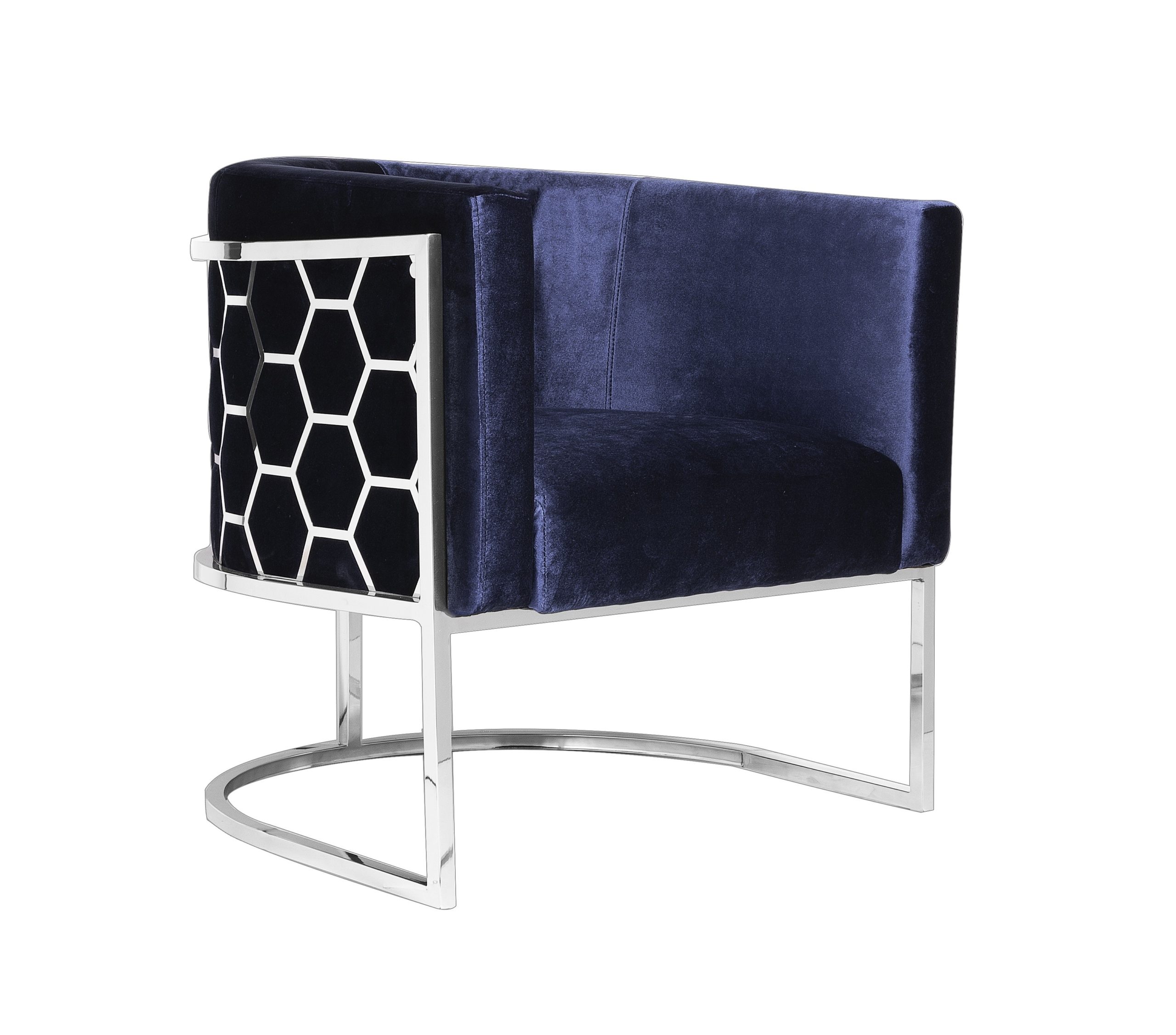 Contemporary Blue Honeycomb Accent Chair Arrow Furniture