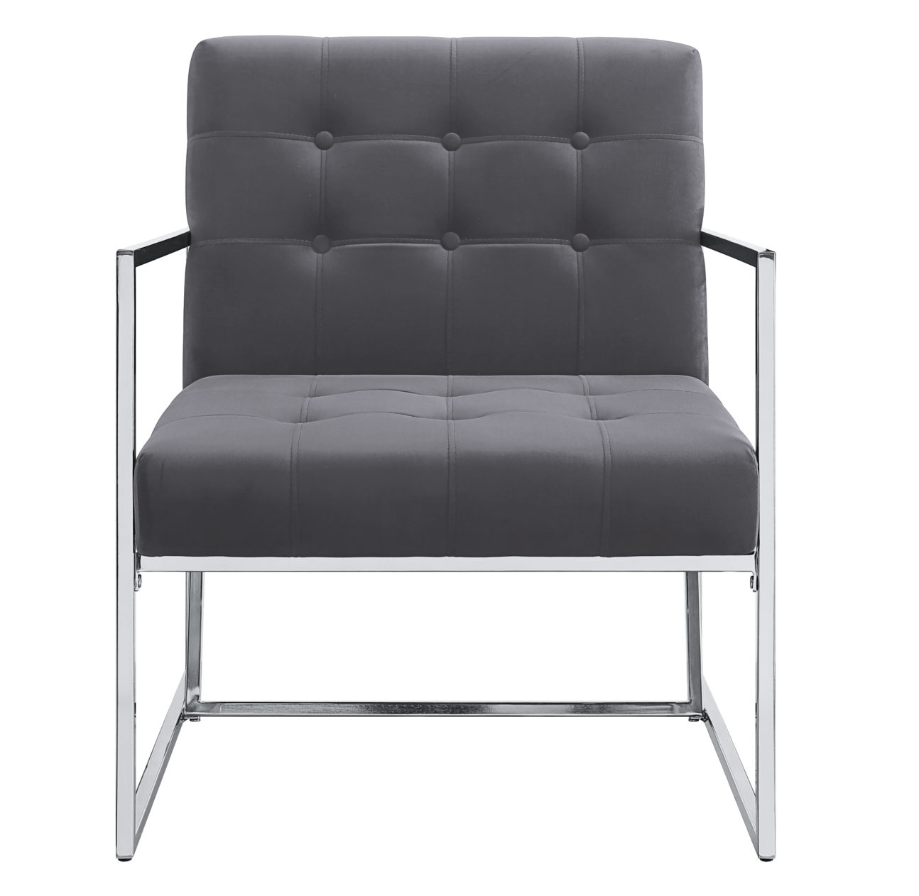 Modern Grey Velvet Accent Chair - Image 2