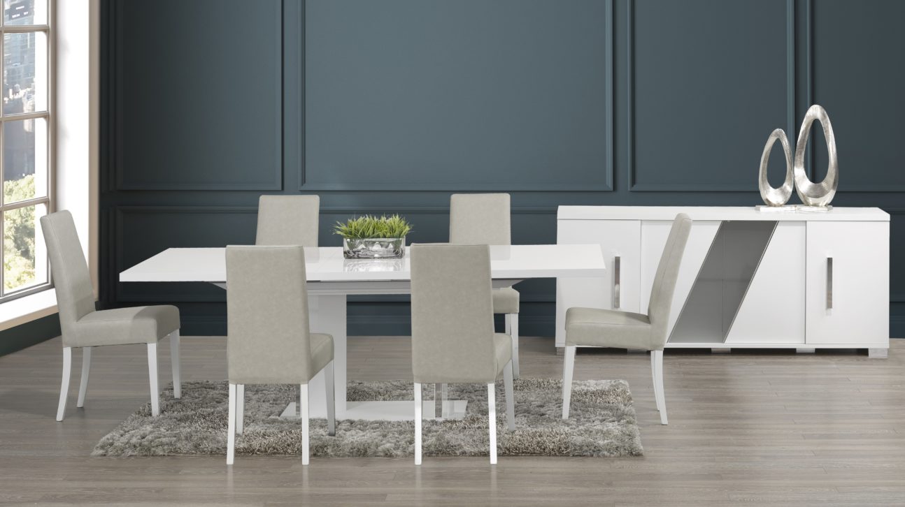 Contemporary White Lacquer Dining Room – Made in Italy!
