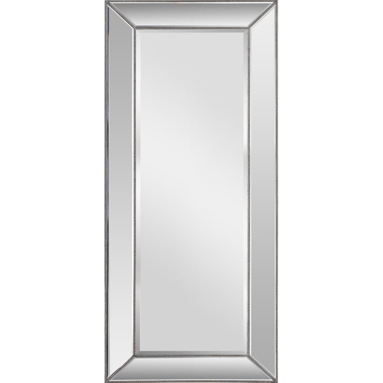 Transitional Silver Beaded Mirror Arrow Furniture