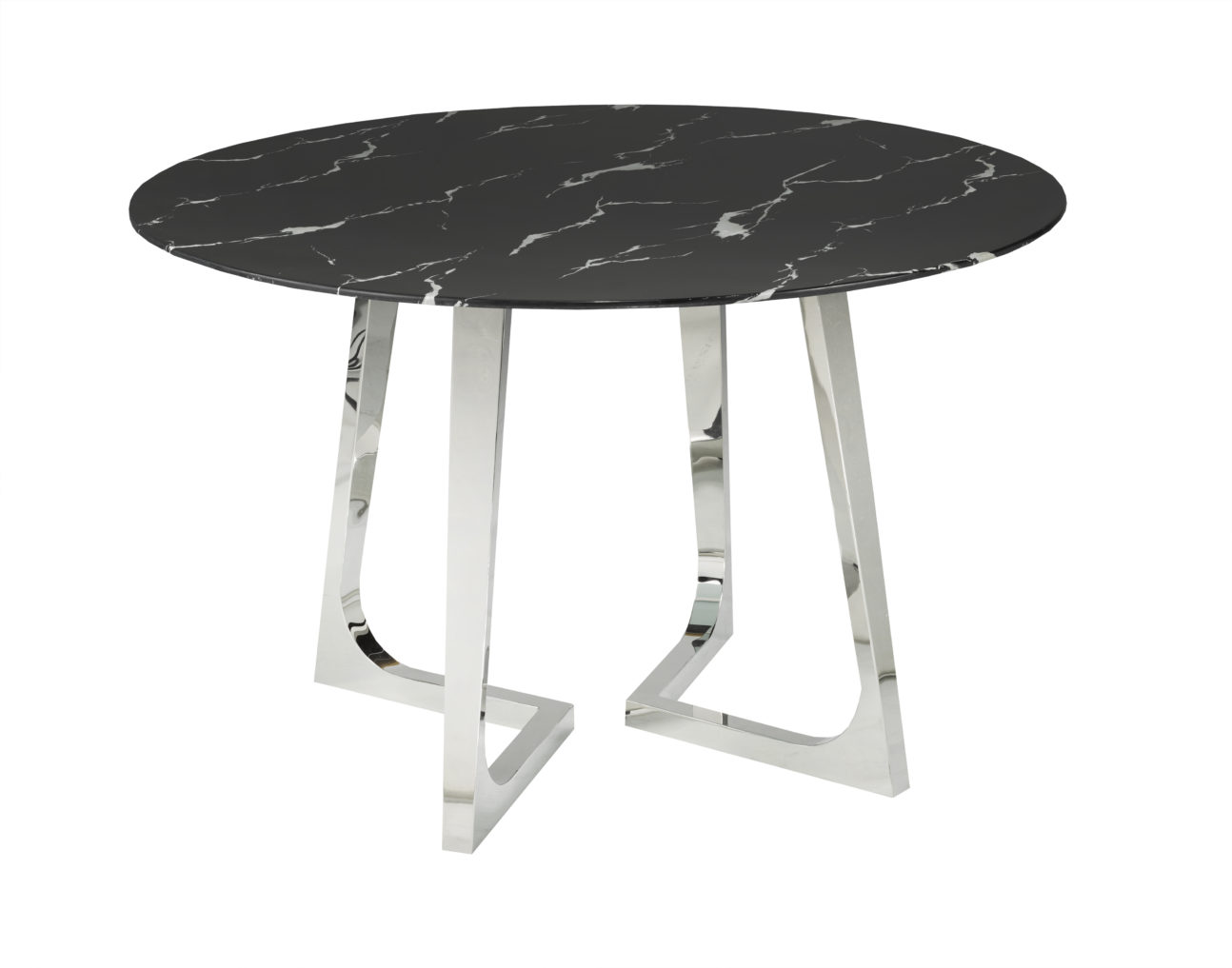 Modern Black Marble Glass Dining Table
