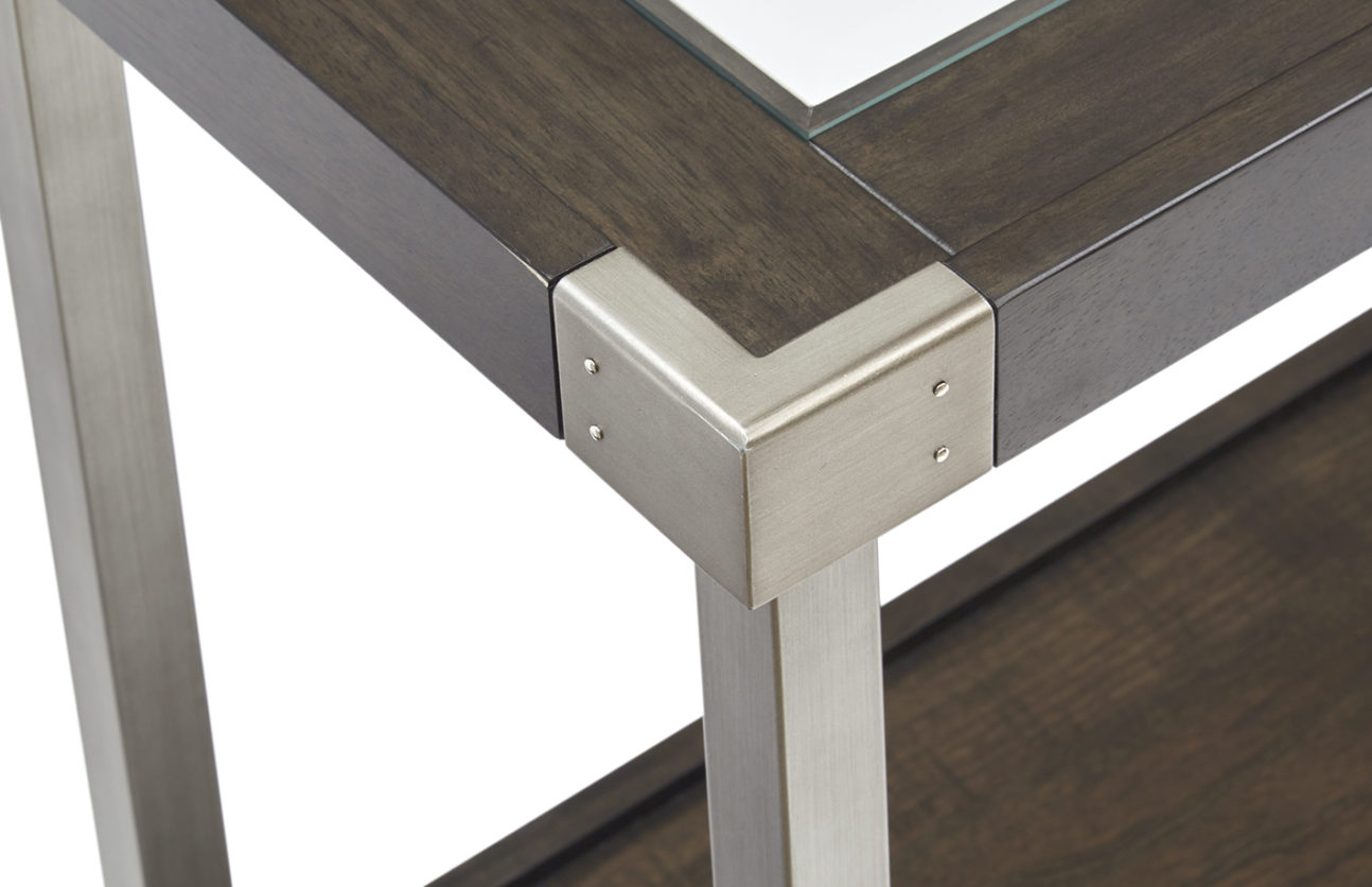 Contemporary Metal and Mink Console Sofa Table - Image 2