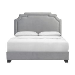 Traditional Light Grey Platform Bed