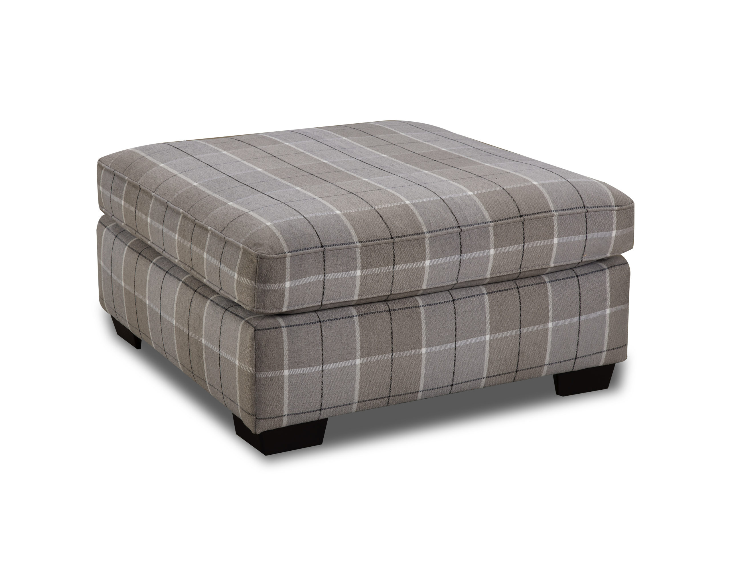Transitional Checkered Ottoman